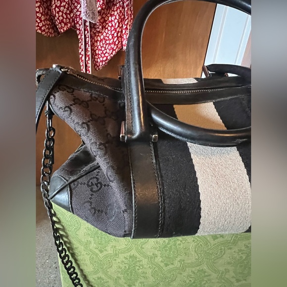 Brown & Black Bag 100% AUTHENTIC GUCCI Original $900 SALE Vintage Condition! - Picture 4 of 14